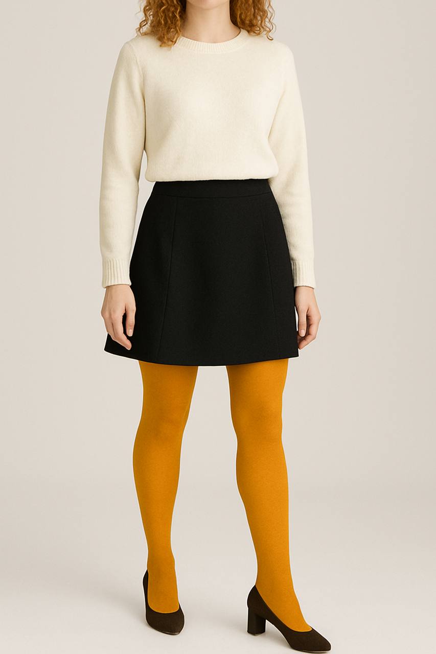 Women's Soft Cotton Basic Tights – Vivid Colors, Petite Sizes