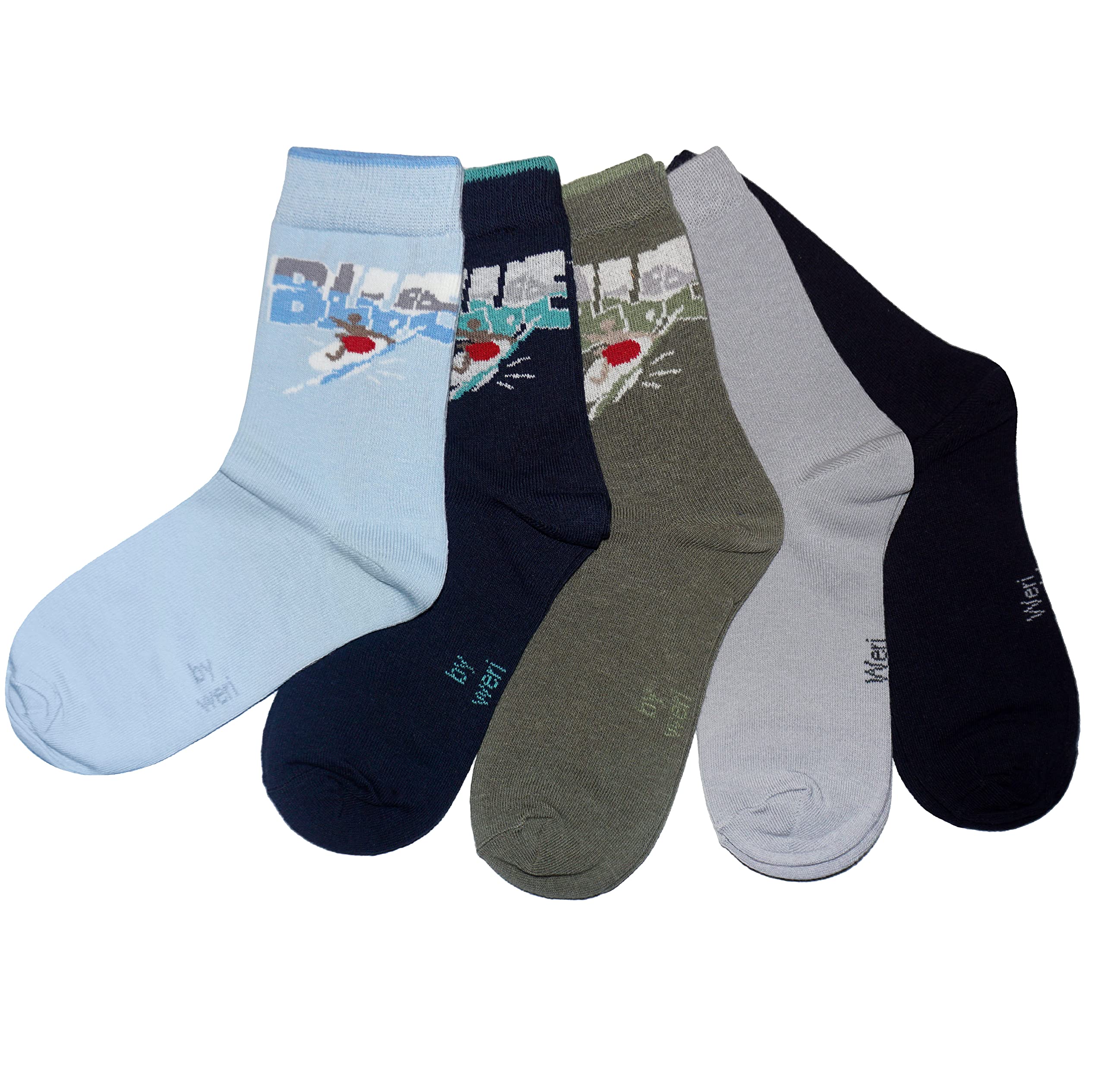 Wave Rider Crew Socks – 5 Pack
