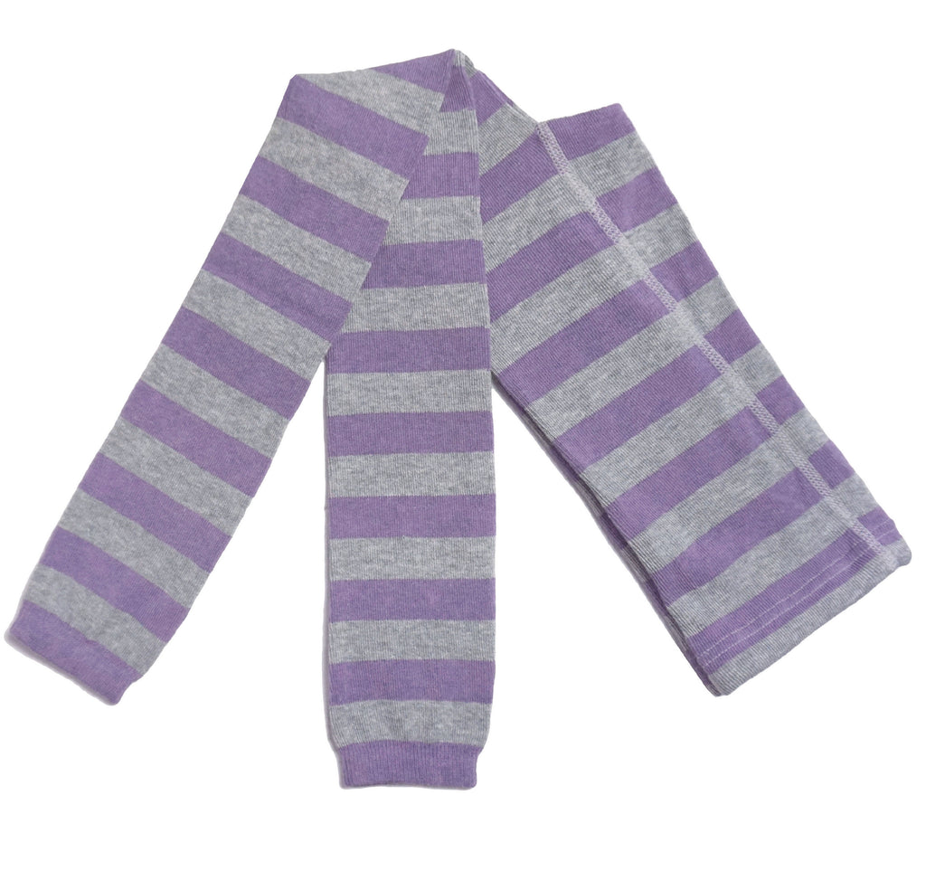 Leggings for Girls - Soft Lilac Stripes