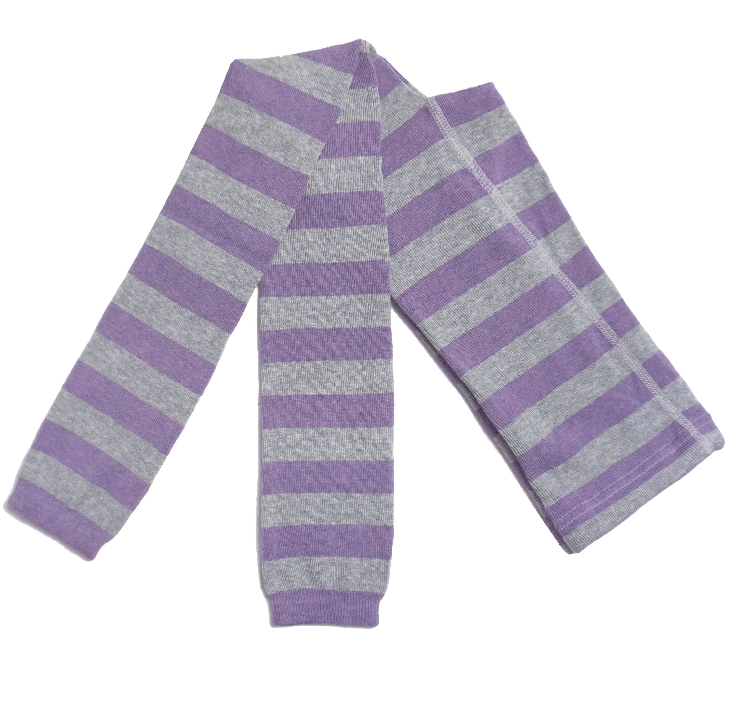 Leggings for Girls - Soft Lilac Stripes