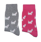 Unisex White Terrier Dog Socks