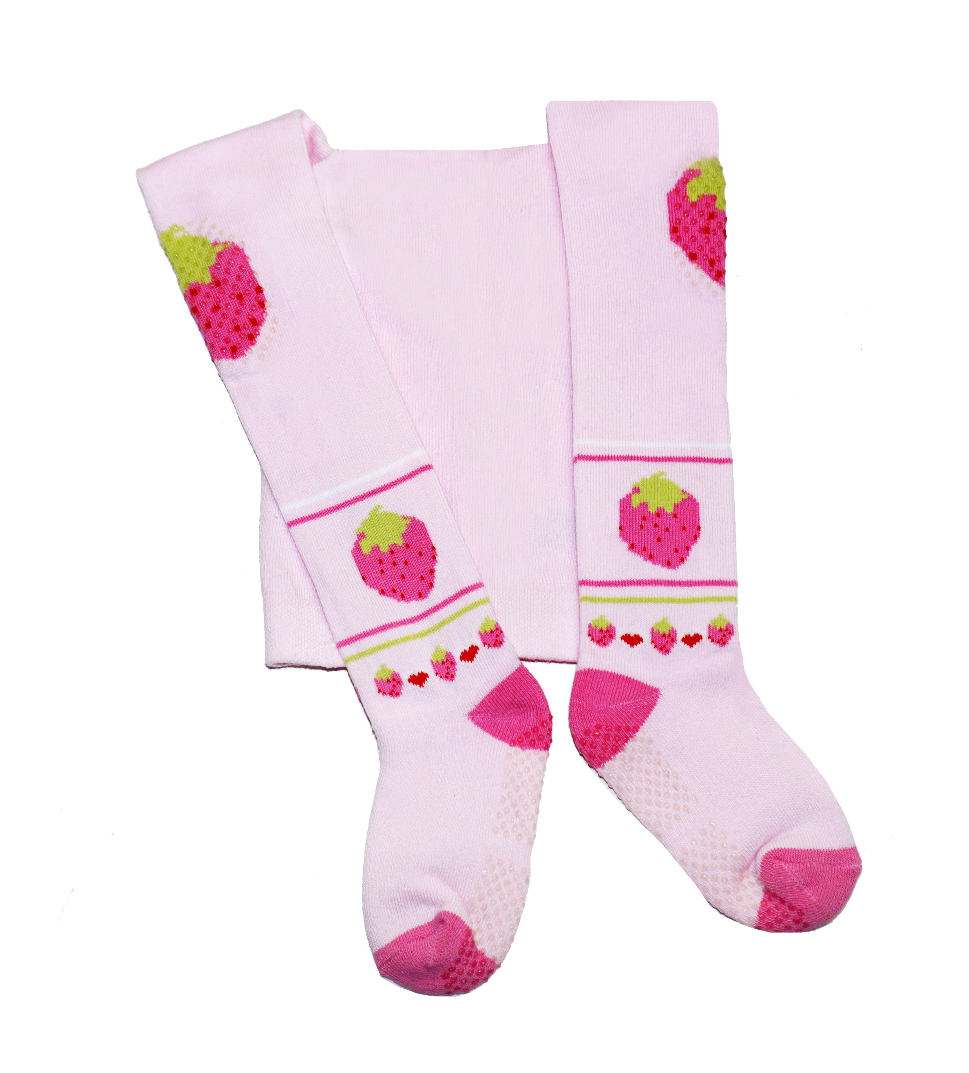 Baby Crawling Tights with Anti-Slip Soles – Strawberry Design