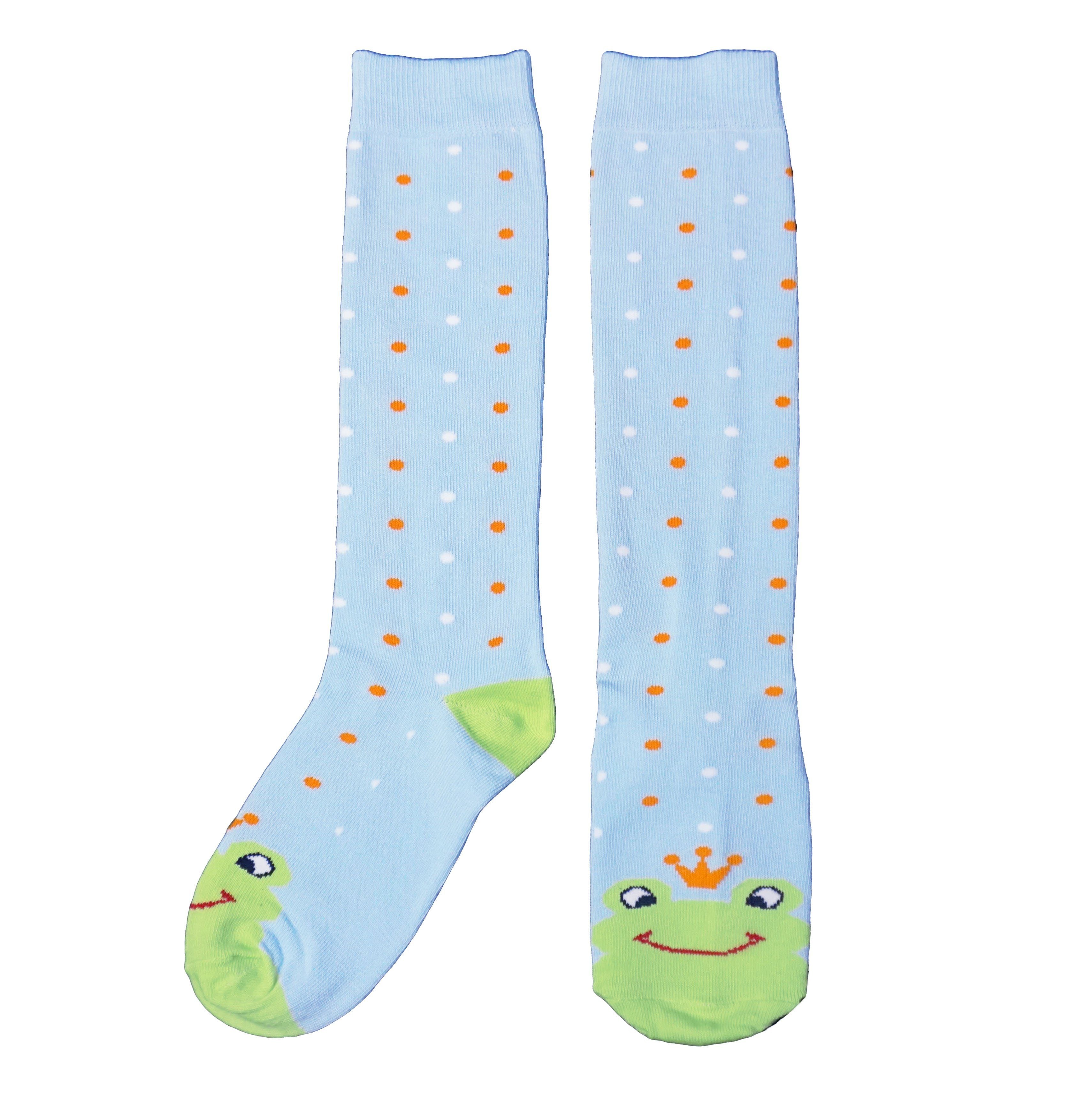 Kids’ Frog Prince Knee-High Socks – Soft Cotton