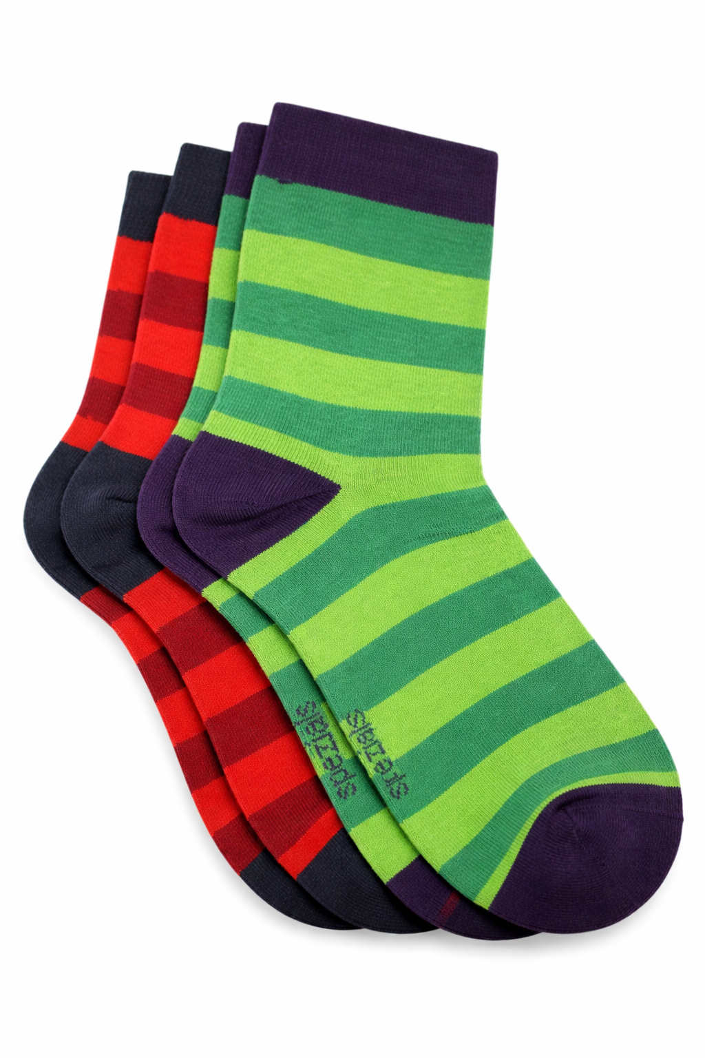 Boys & Men Stripe Crew Socks – Classic Color Block - 2 Pack