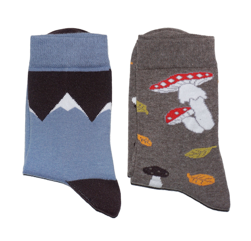 Men’s Cotton Crew Socks Mushrooms