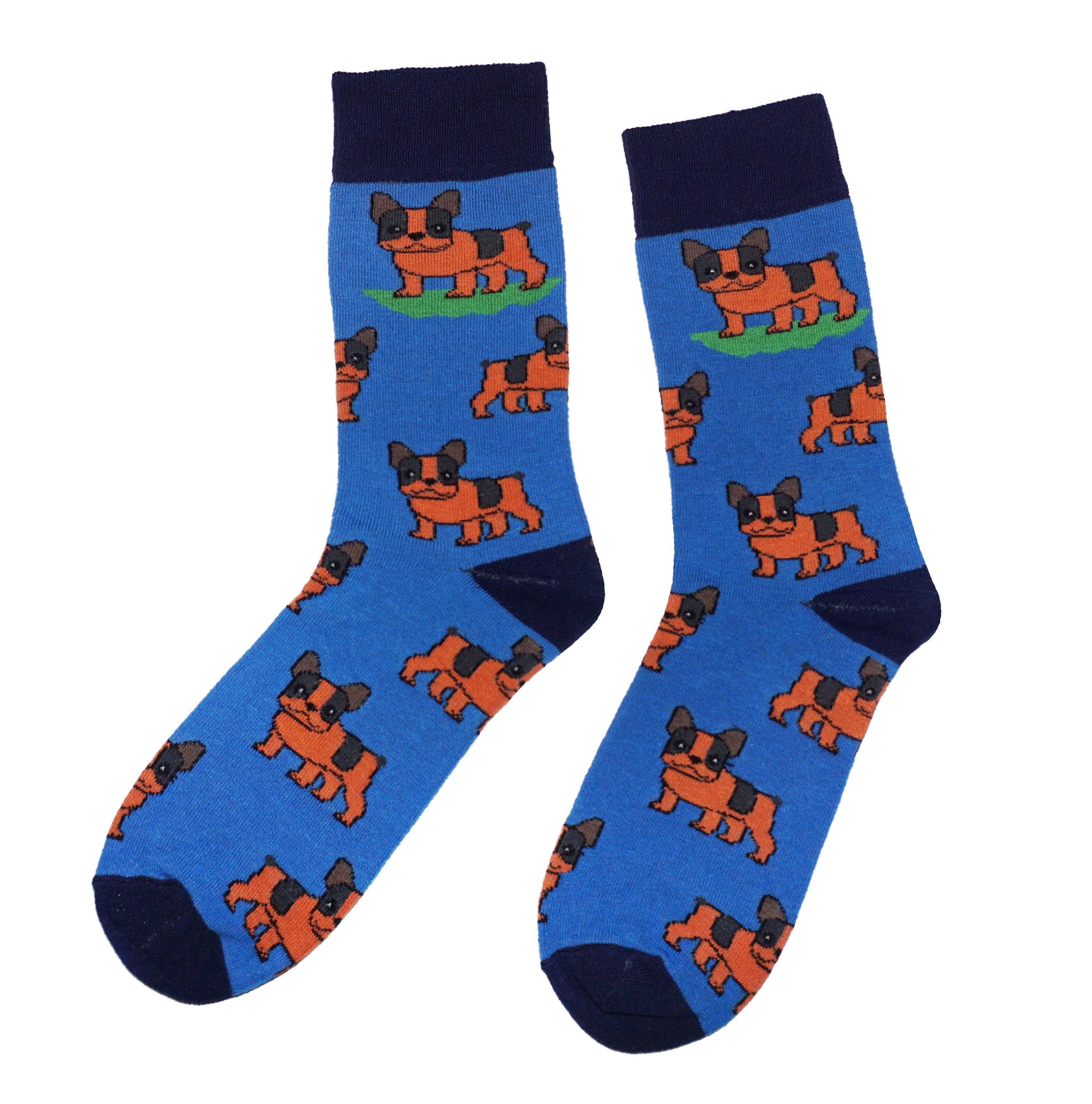Men’s Cotton Crew Socks French Bulldog