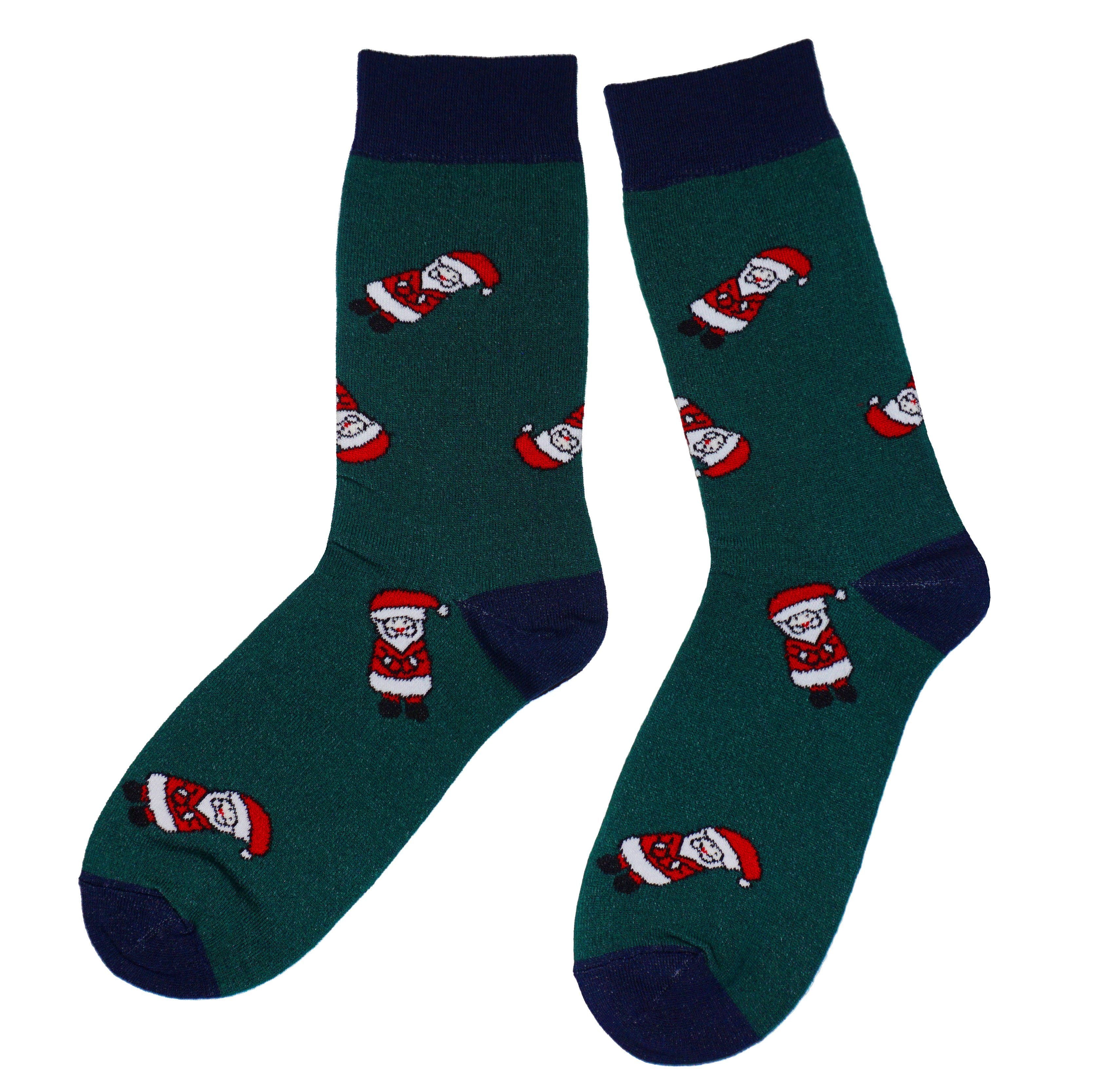 Men’s Cotton Crew Socks Santa