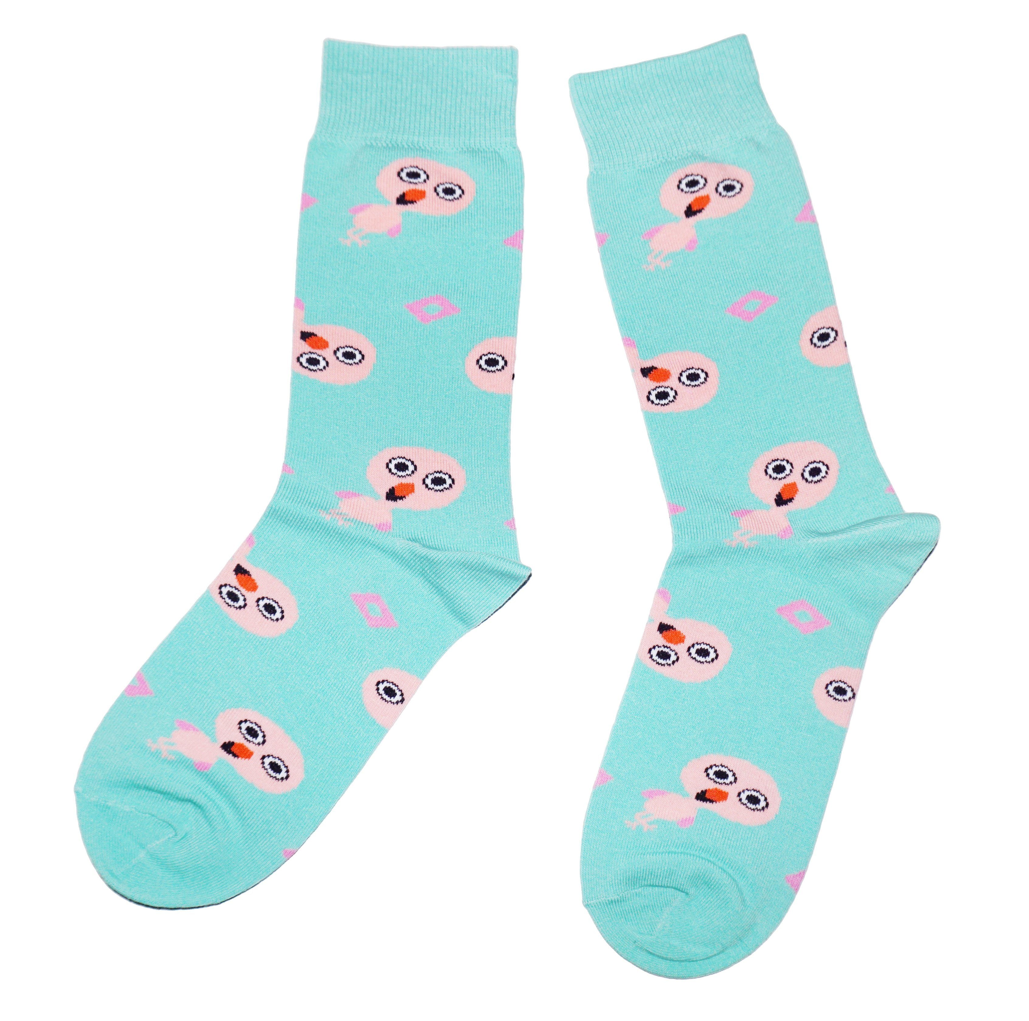 Men’s Cotton Crew Socks Fun Flamingo