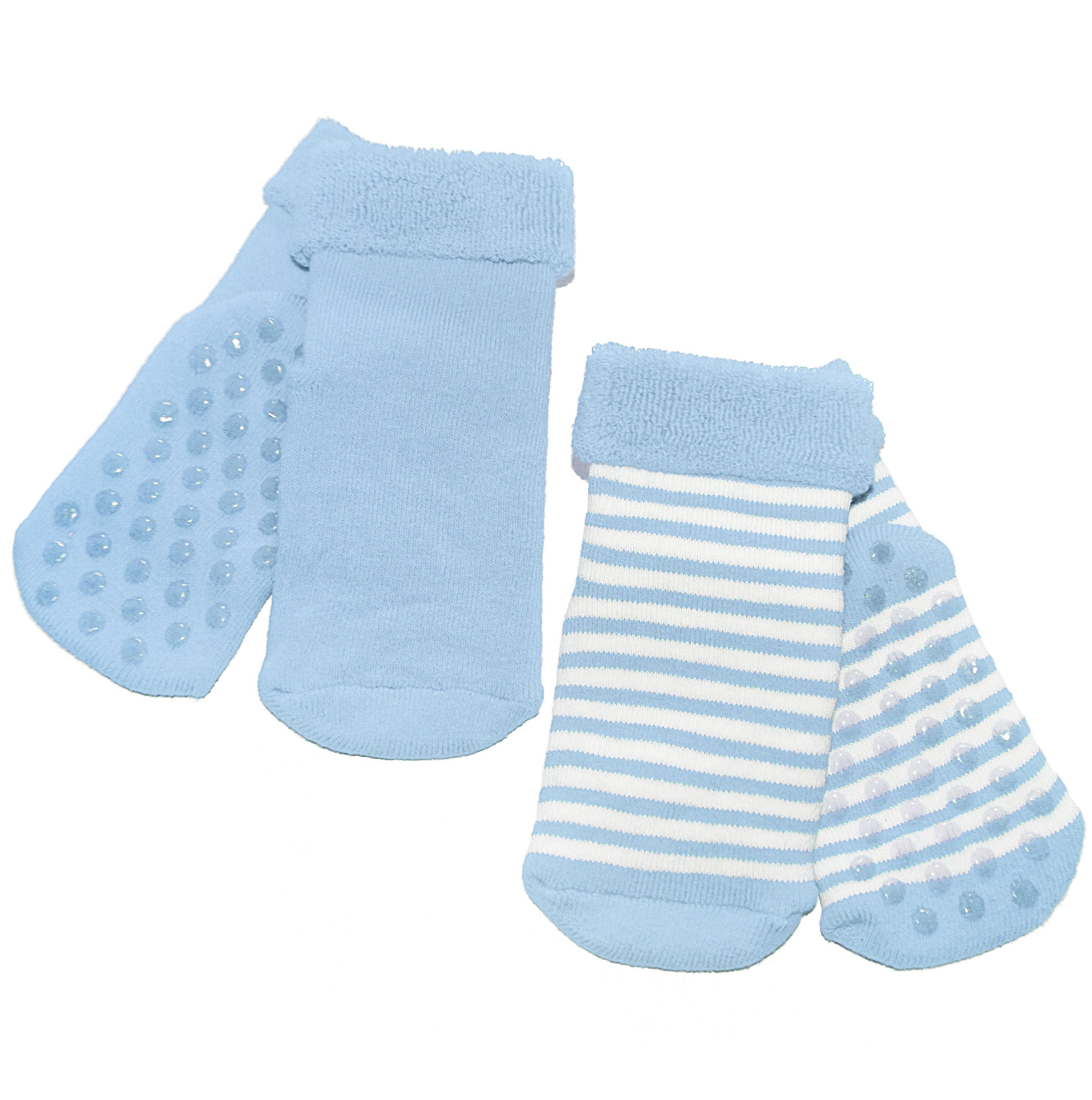 Baby Non-Slip Socks Cozy Toes – Striped Charm - 2-Pack