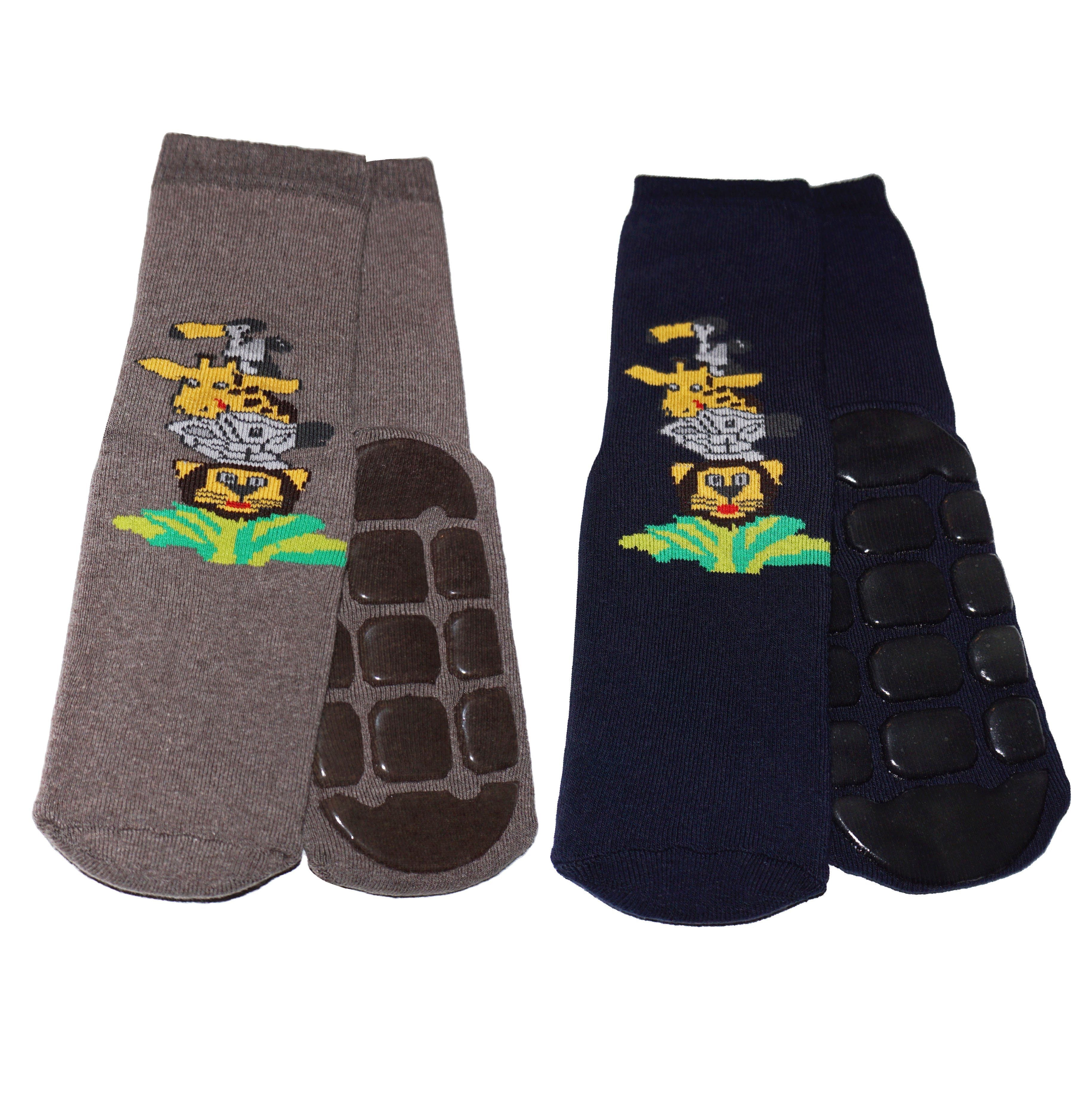 Kids Non-Slip Cotton Terry Socks – African Safari
