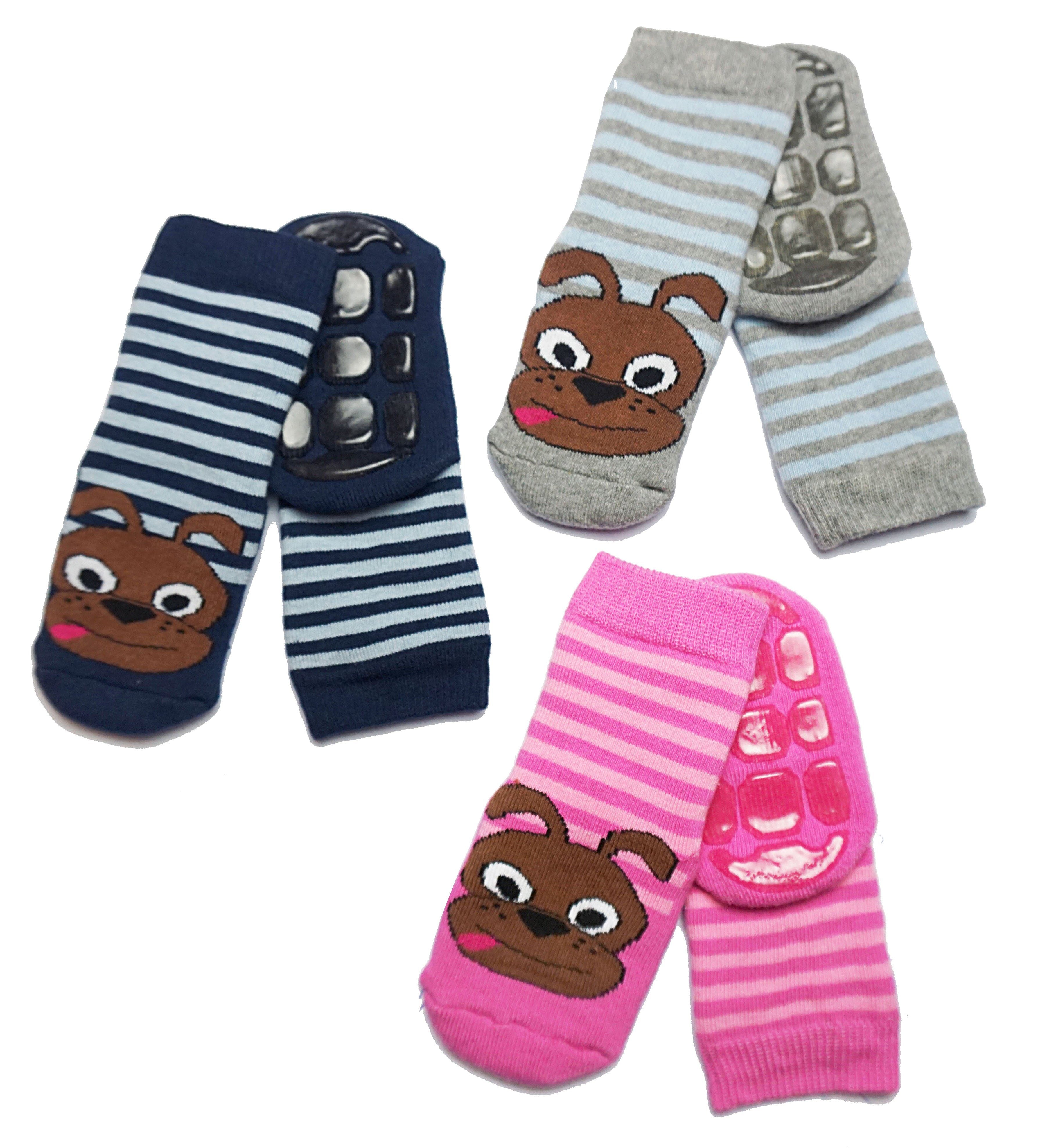 Kids Non-Slip Cotton Terry Socks Charly the Dog
