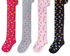 Girls Delicate Floral Cotton Tights