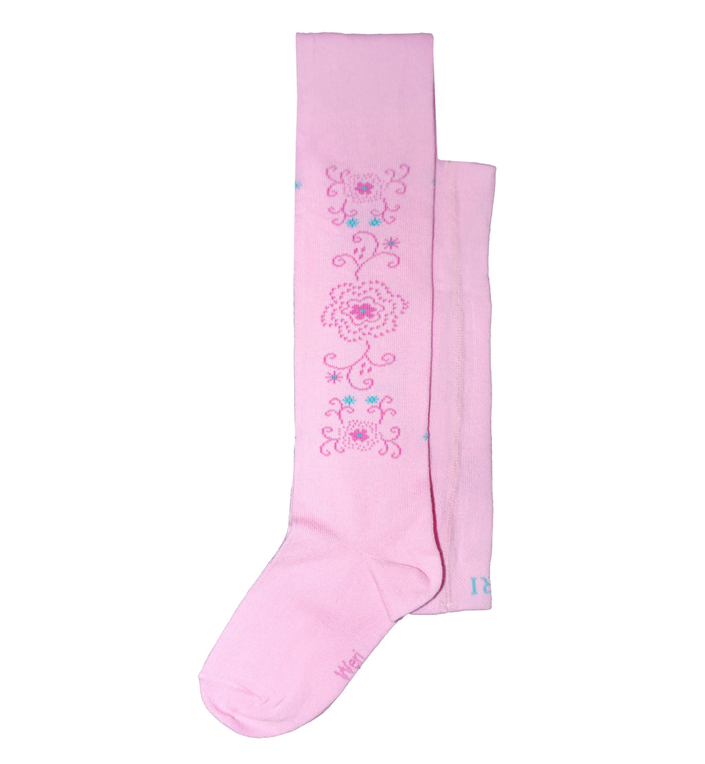 Girls Spring Cotton Tights - Floral Breeze
