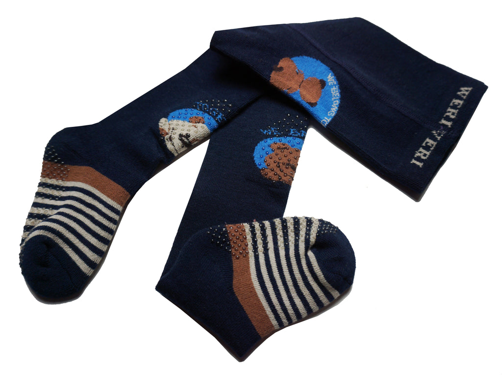 Baby and Toddler Bear & Puppy Friends Cotton Crawling Tights