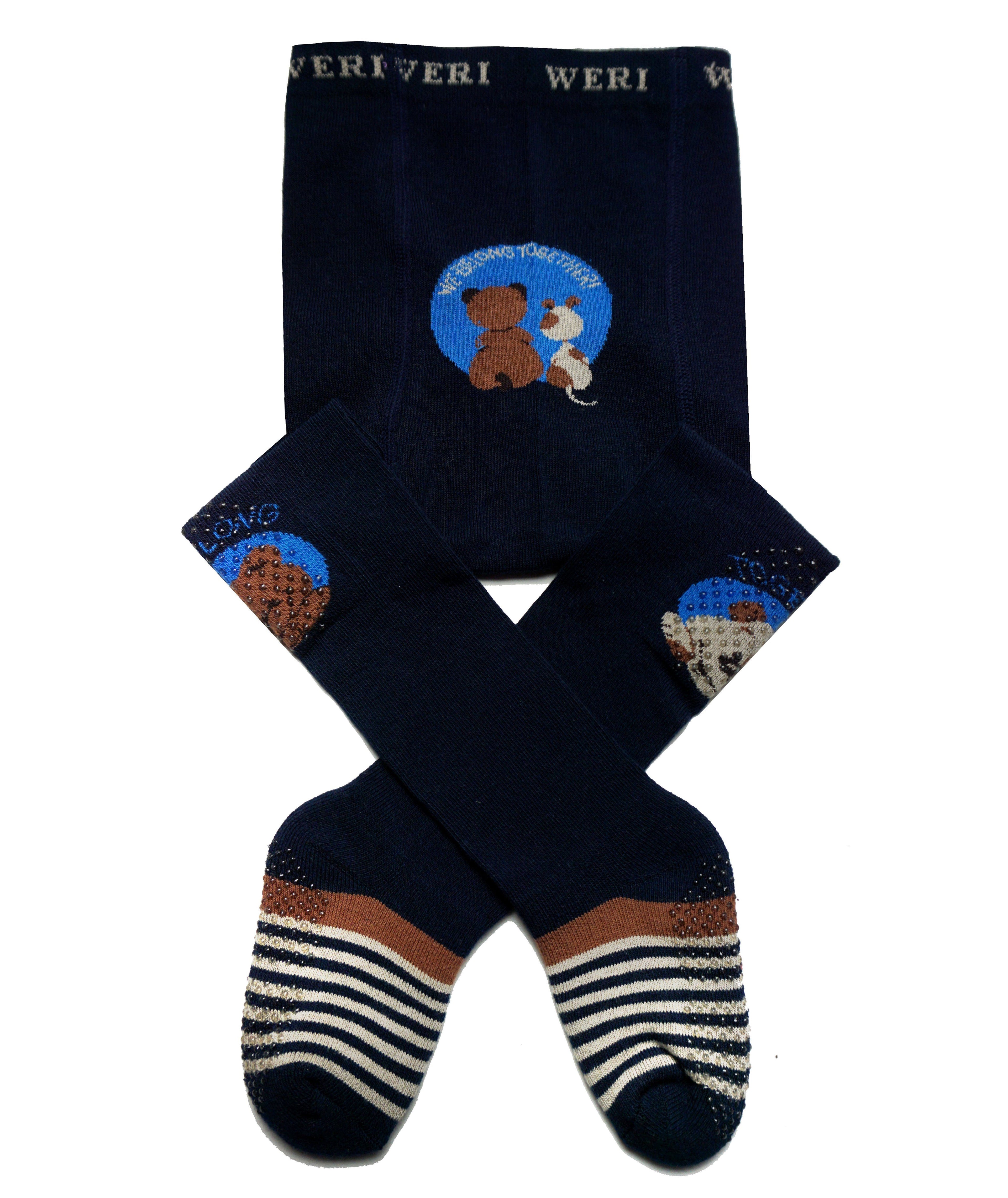 Baby and Toddler Bear & Puppy Friends Cotton Crawling Tights