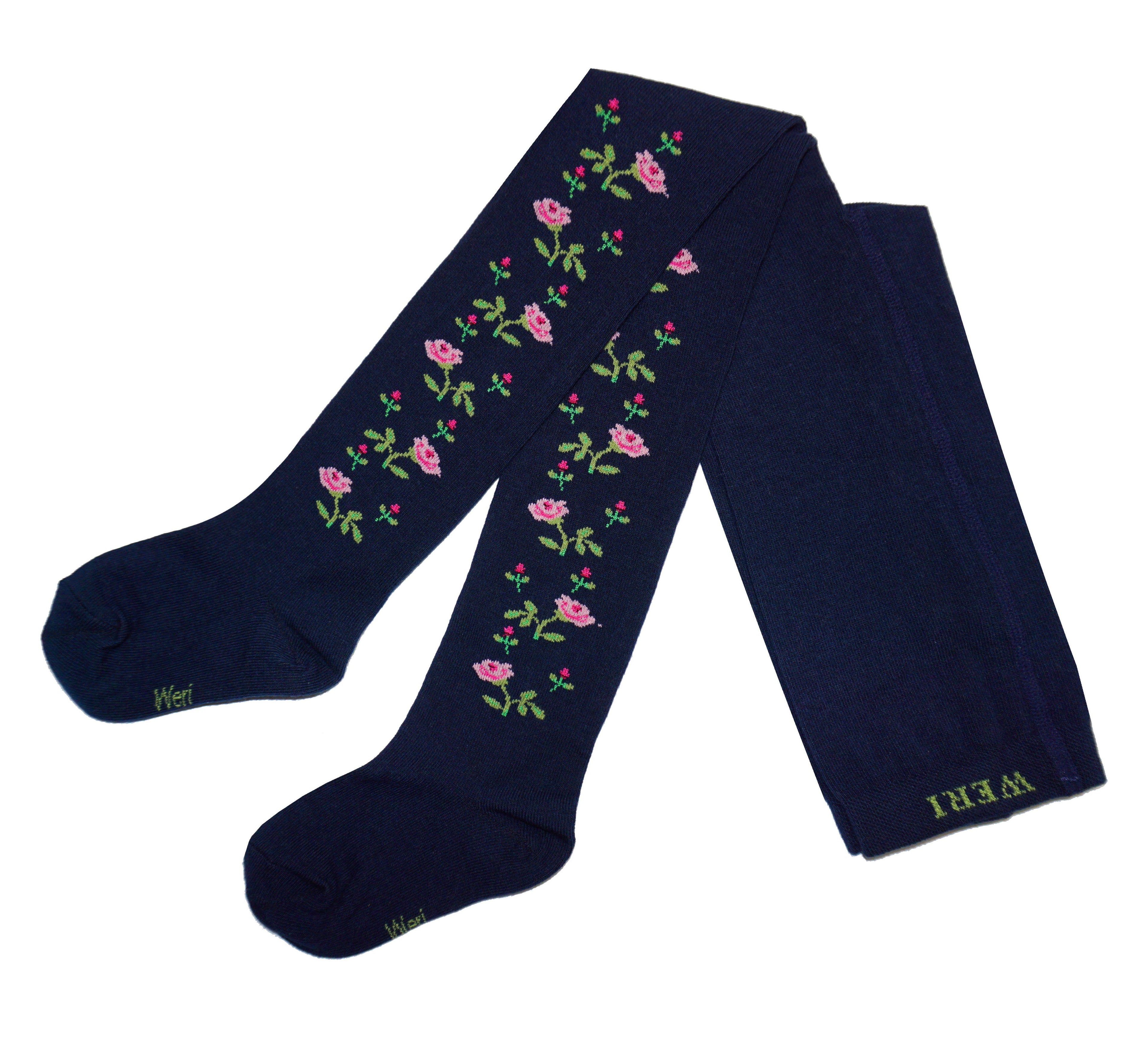 Girls Rosy Vine Cotton Tights