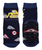 Boys Non-Slip Cotton Terry Socks Bulldozer