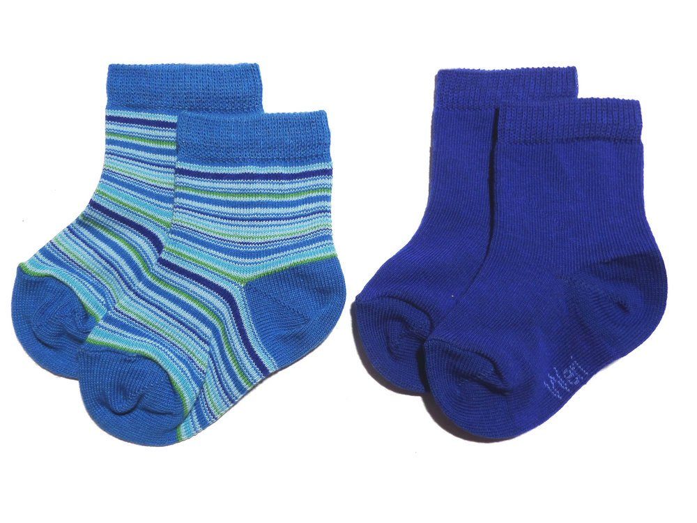 Kids Cotton Socks – 2-Pack -Stripes & Solids