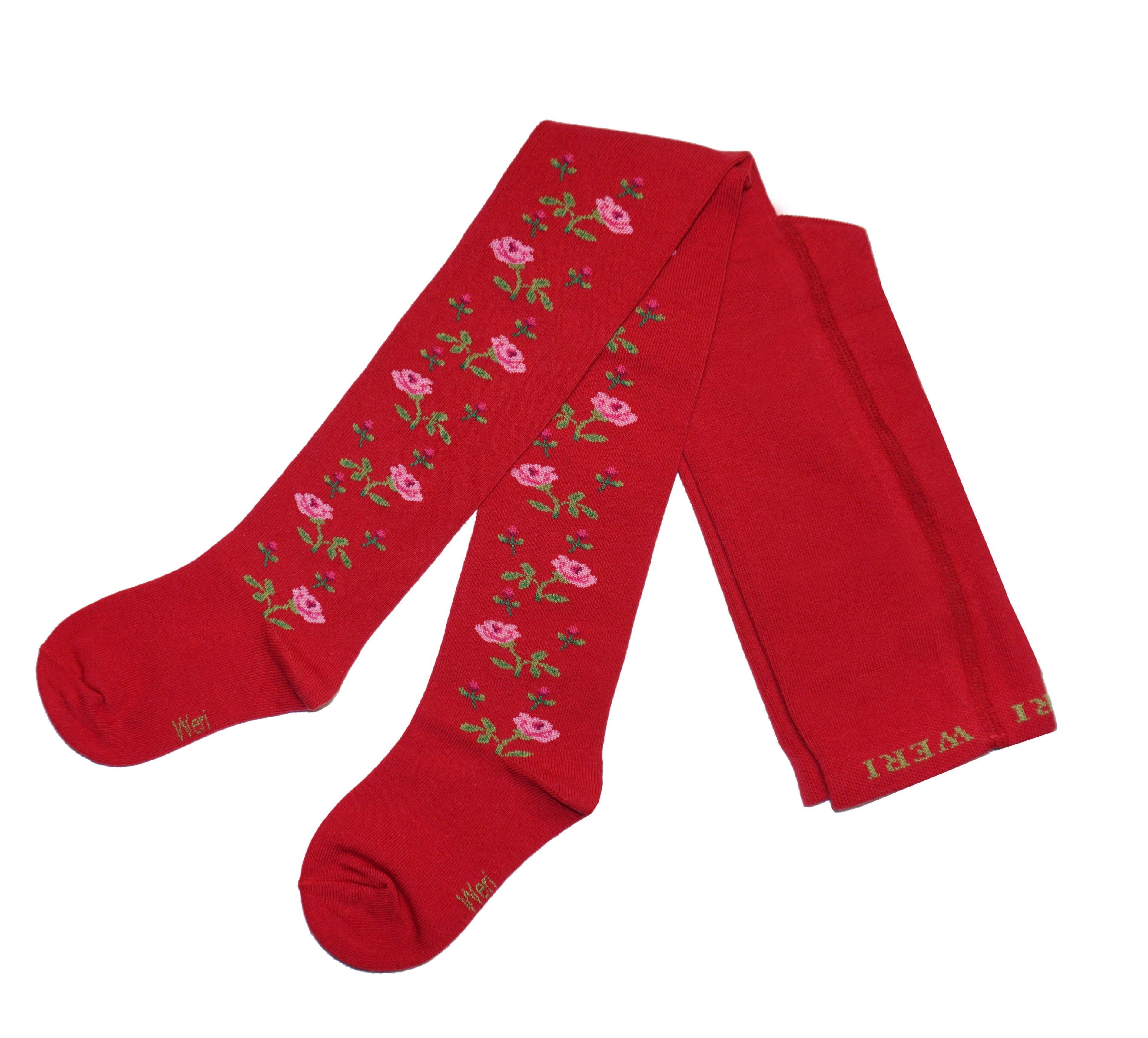 Girls Rosy Vine Cotton Tights
