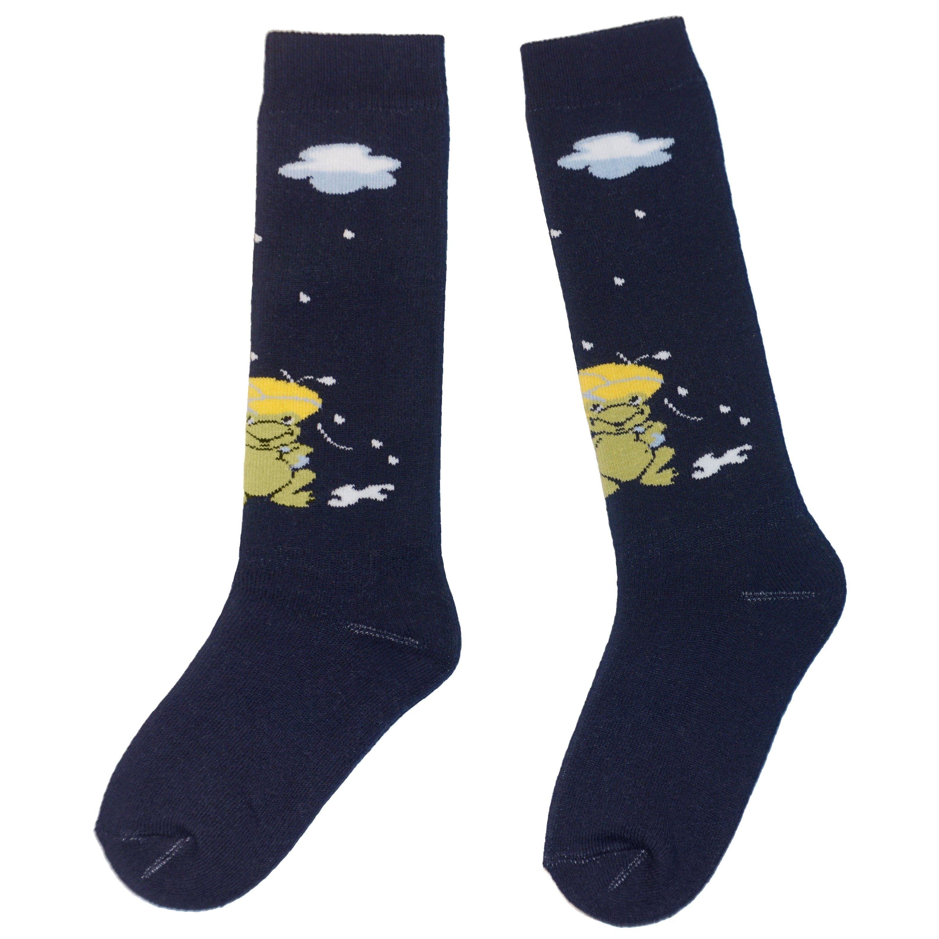 Kids Weather Frog Terry Knee Socks