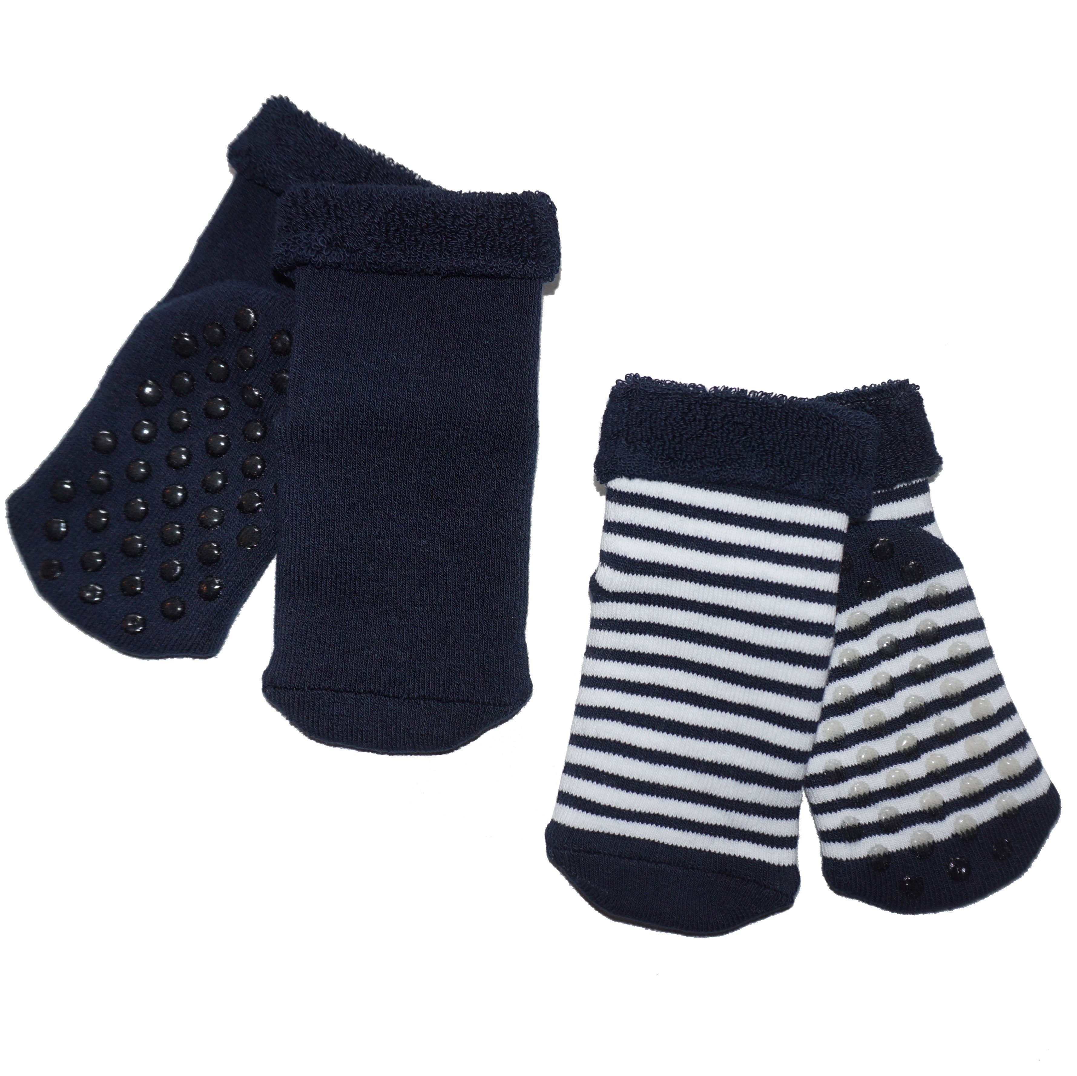 Baby Non-Slip Socks Cozy Toes – Striped Charm - 2-Pack