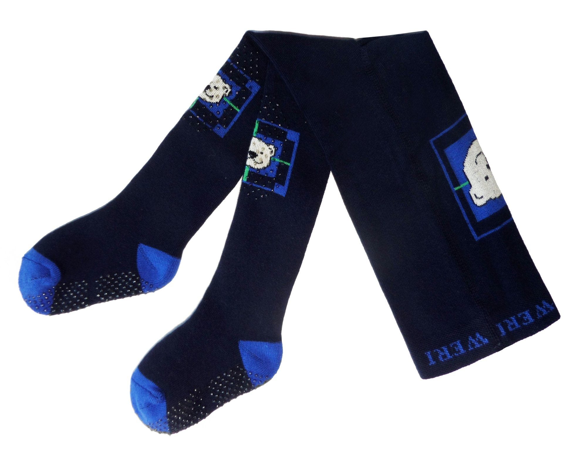 Baby Crawling Tights with Anti-Slip Soles – Bear Design