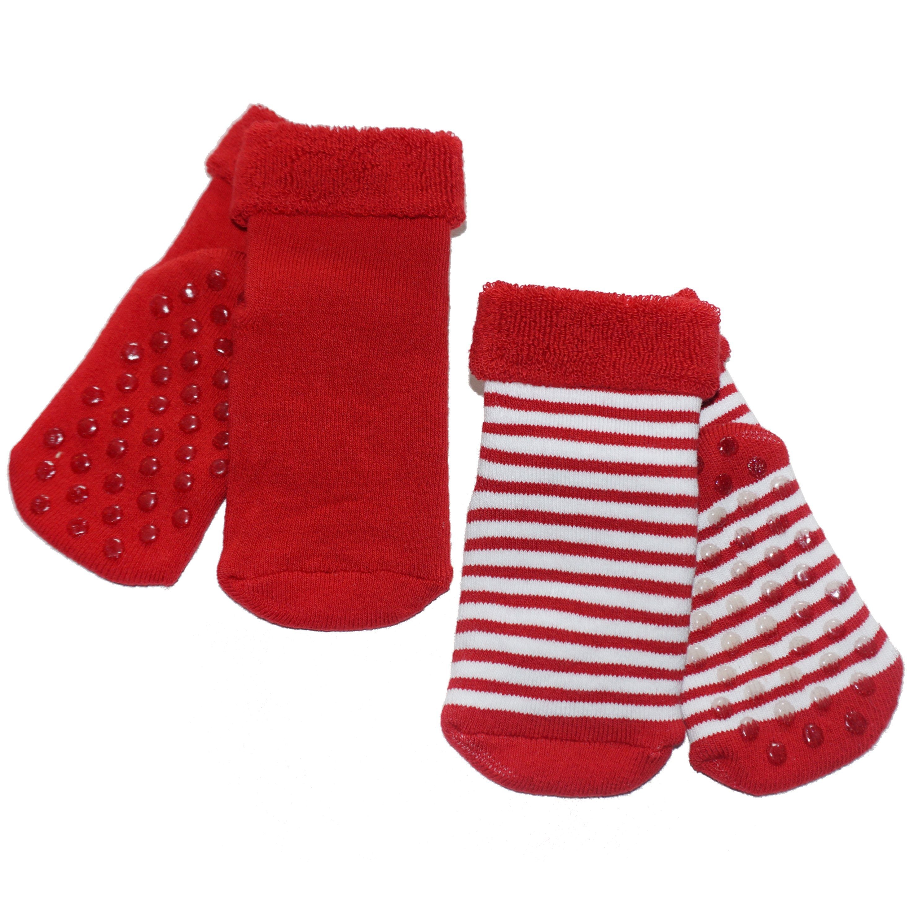 Baby Non-Slip Socks Cozy Toes – Striped Charm - 2-Pack